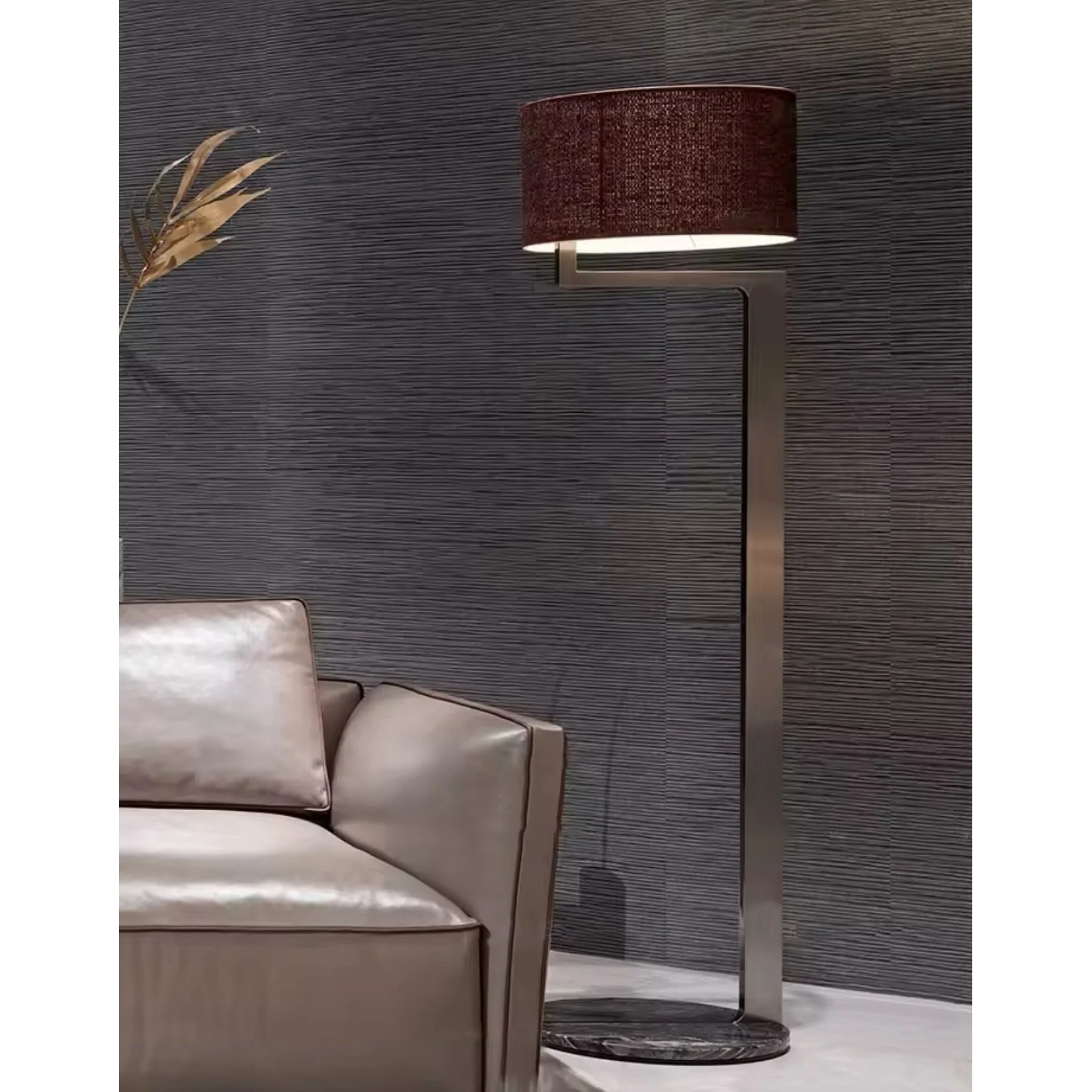 Modern Sculptural Metal Floor Lamp | Architectural Statement Piece | Red