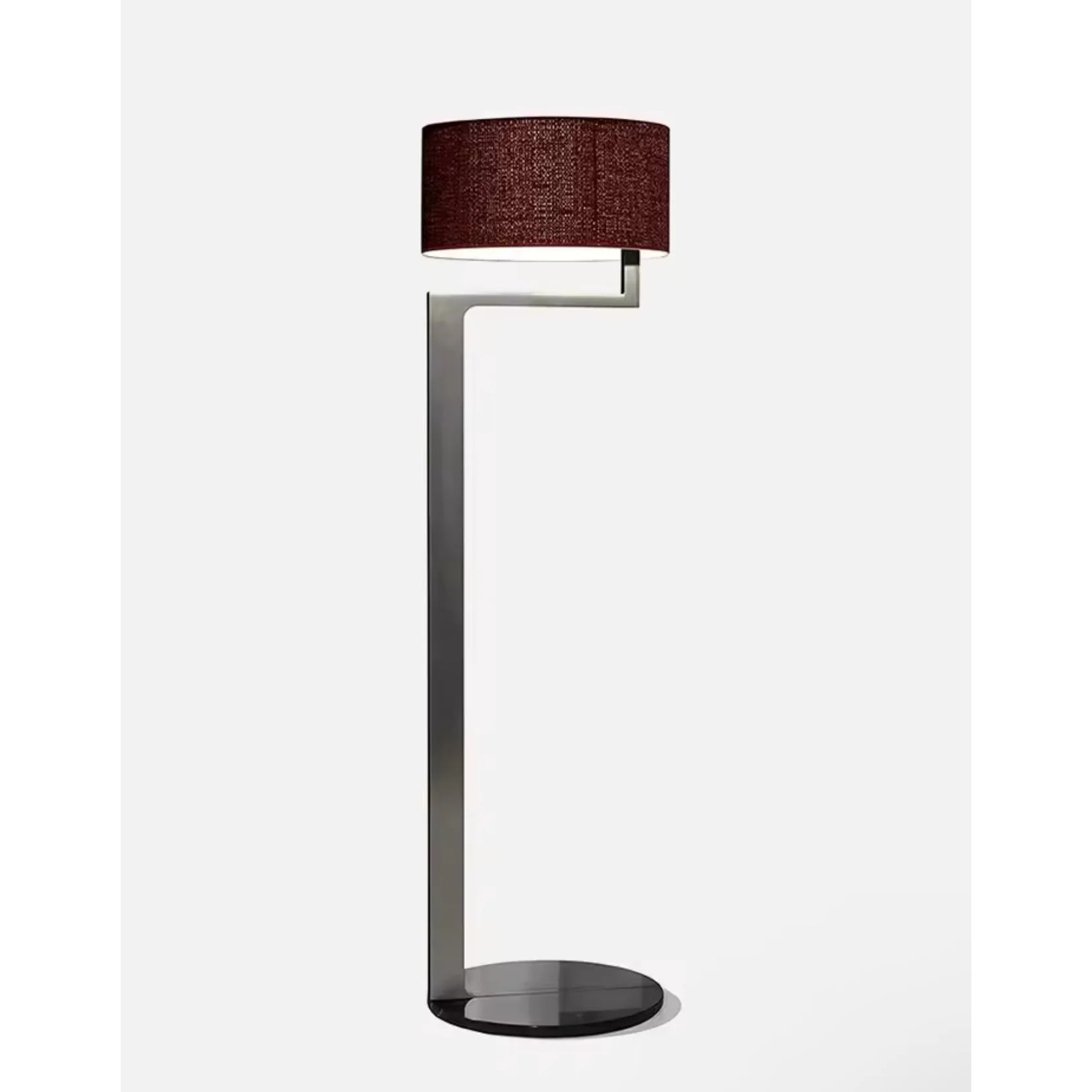 Modern Sculptural Metal Floor Lamp | Architectural Statement Piece | Red