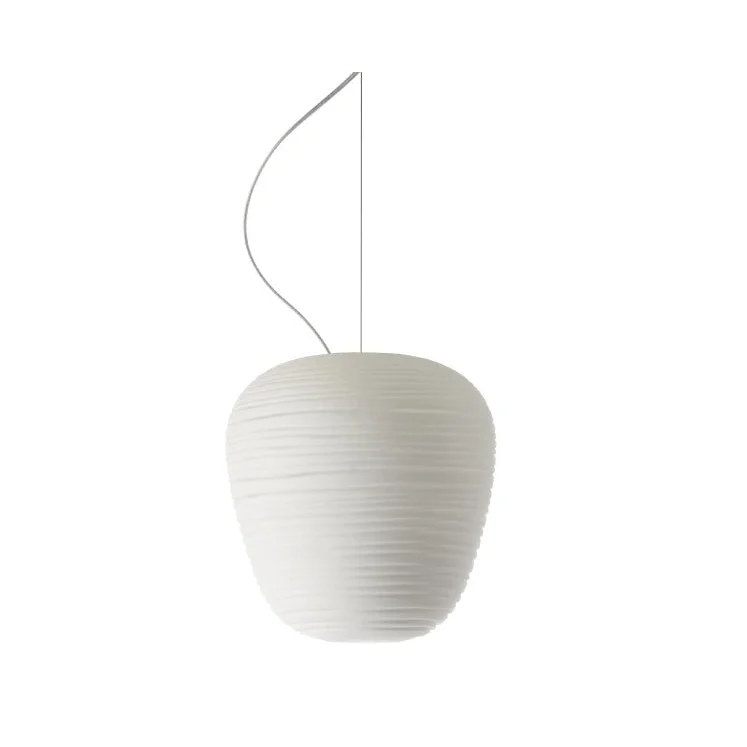 Rituals White Glass Pendant Lamp for Japandi Decor | Minimalist Hanging Light
