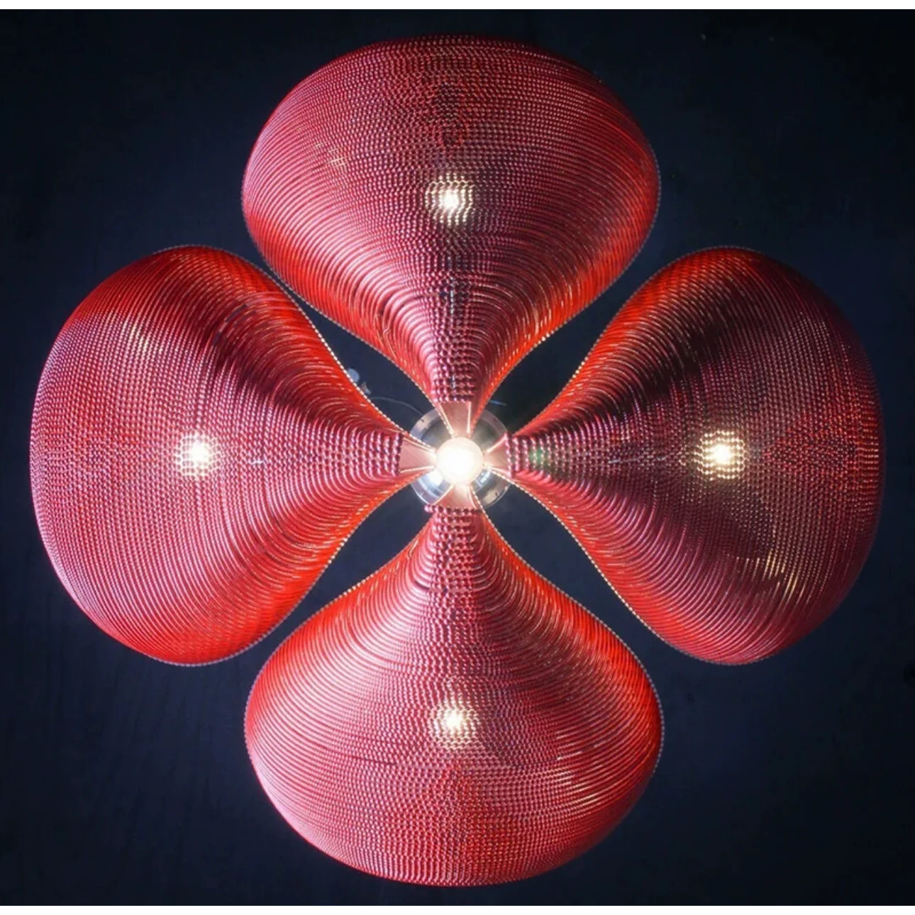 Patinated Brass Chain Mesh Foyer Chandelier | Modern Led Dimmable Lighting Handcrafted