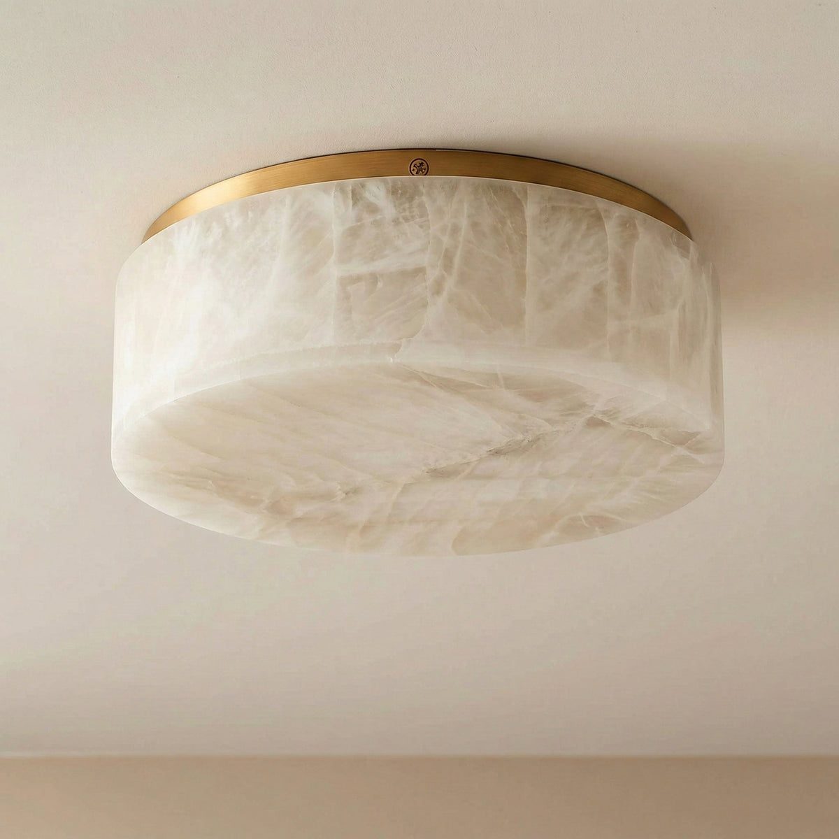 Round Alabaster Flush Mount | Ip65 Solid-stone Ceiling Light Modern Minimalist Bathroom & Hallway Casalolalights Luxury