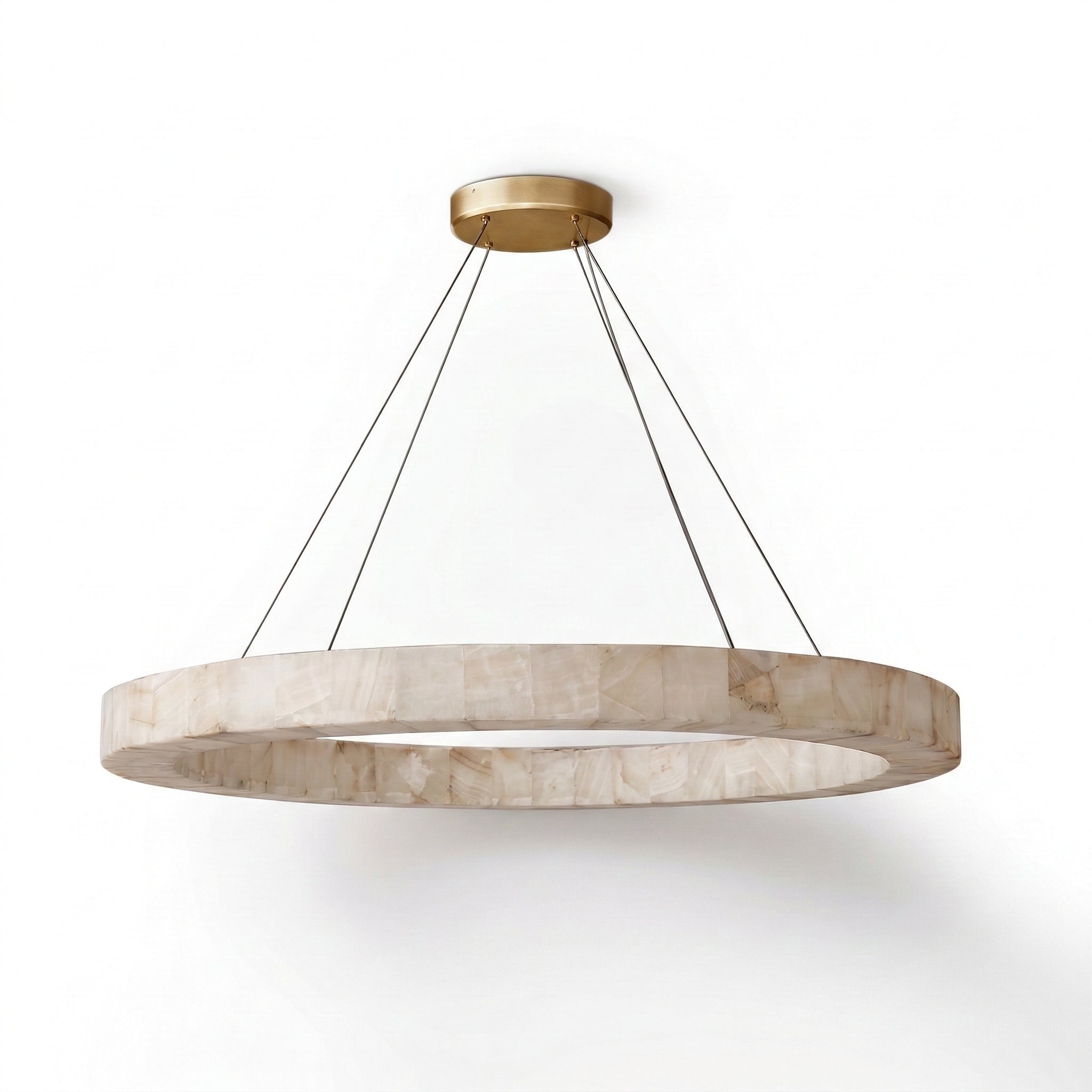 Alabaster Ring Pendant Light Copper – Halo Led Ceiling Lamp 25cm 43cm Natural Stone Casalolalights Luxury Lamps