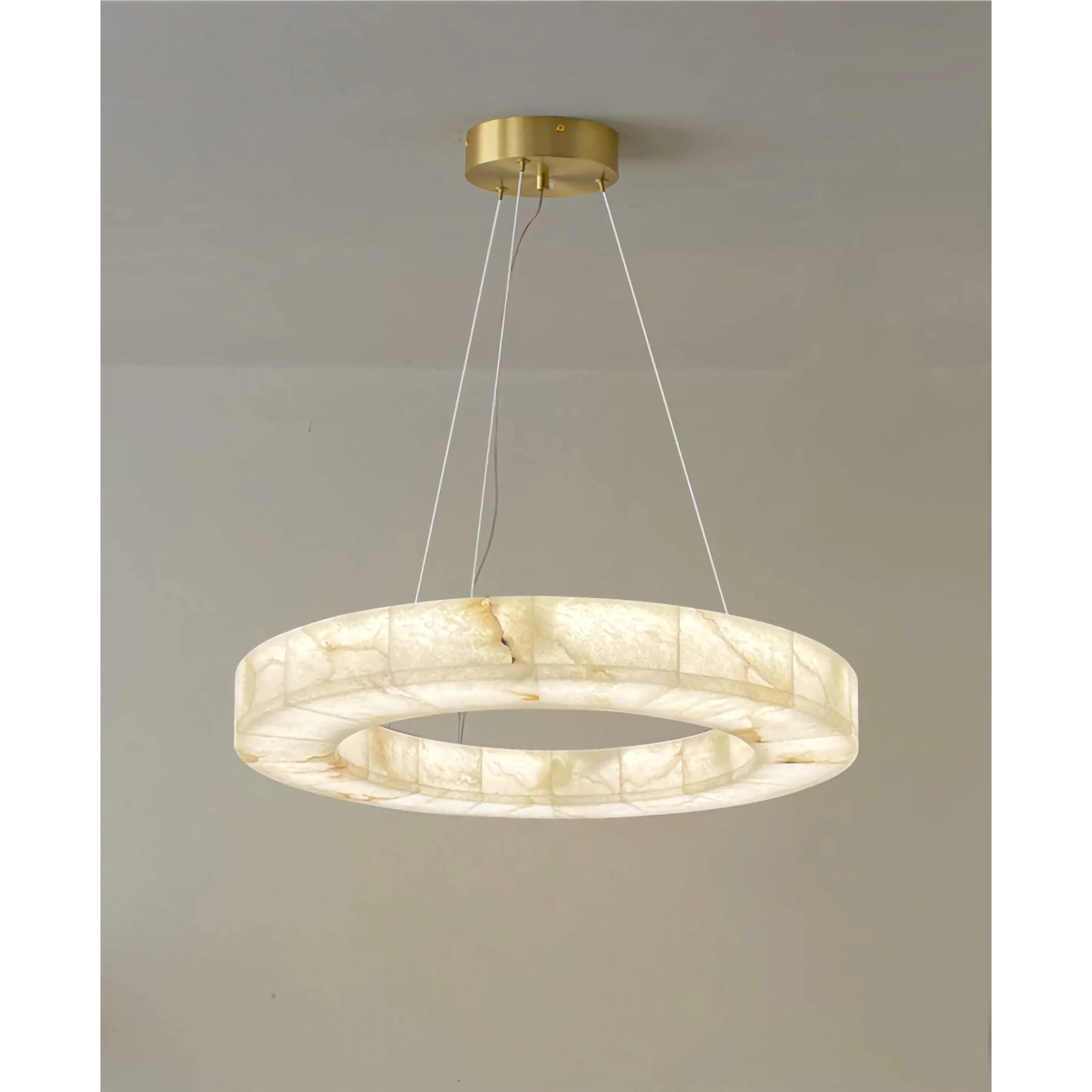 Rivage Round Alabaster Chandelier | Marble for Luxury Homes | Lighting Kitchen Living Room Stairs