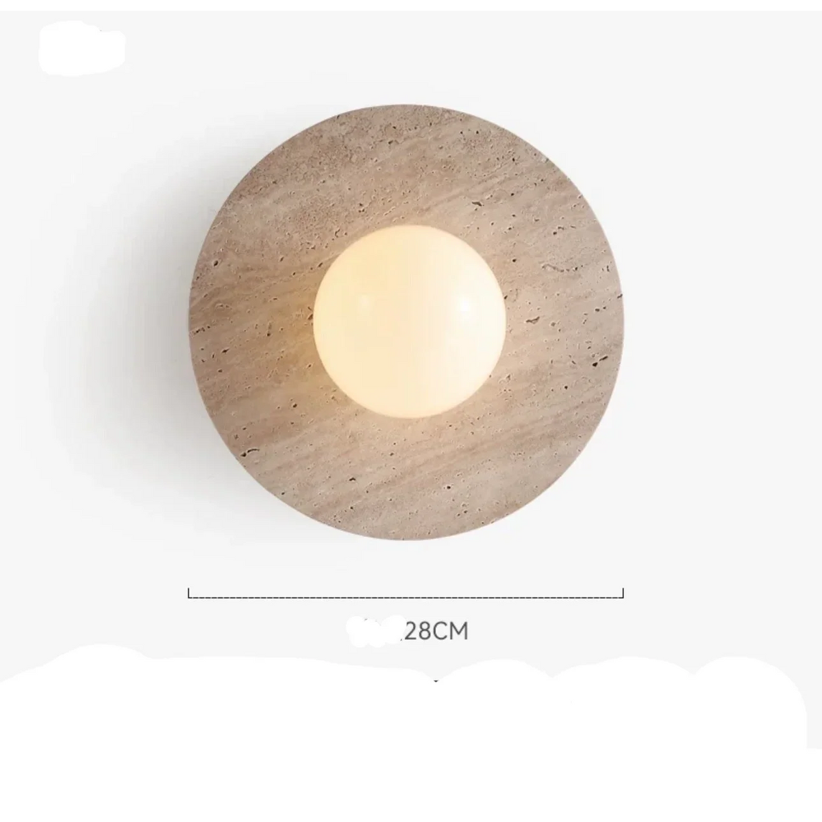 Marble Wall Light 28cm | Round Natural Stone Sconce Modern Minimalist Living Room & Hallway Casalolalights Luxury Lamps