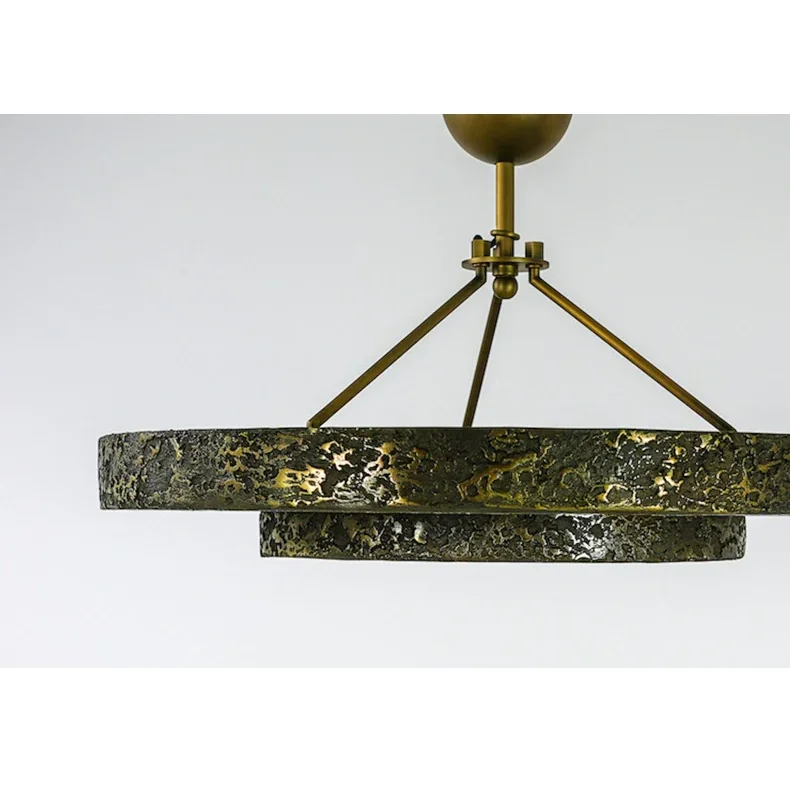 Round Alabaster & Brass Tiered Chandelier | Two-tier Stone Discs 89cm Wabi-sabi Modern Entry Casalolalights Luxury