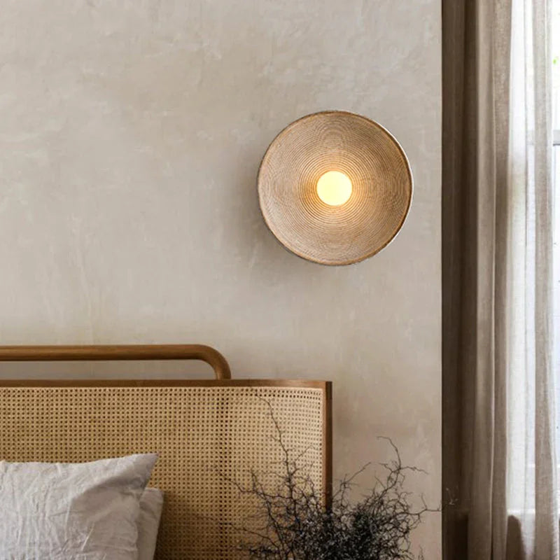 Iron Wall Light 20cm | Round Wabi-sabi Led Sconce Japandi Minimalist Bedroom & Hallway Casalolalights Luxury Lamps