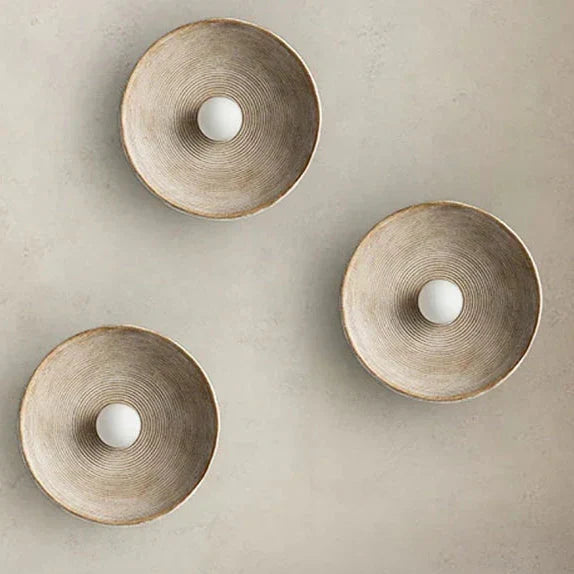 Iron Wall Light 20cm | Round Wabi-sabi Led Sconce Japandi Minimalist Bedroom & Hallway Casalolalights Luxury Lamps