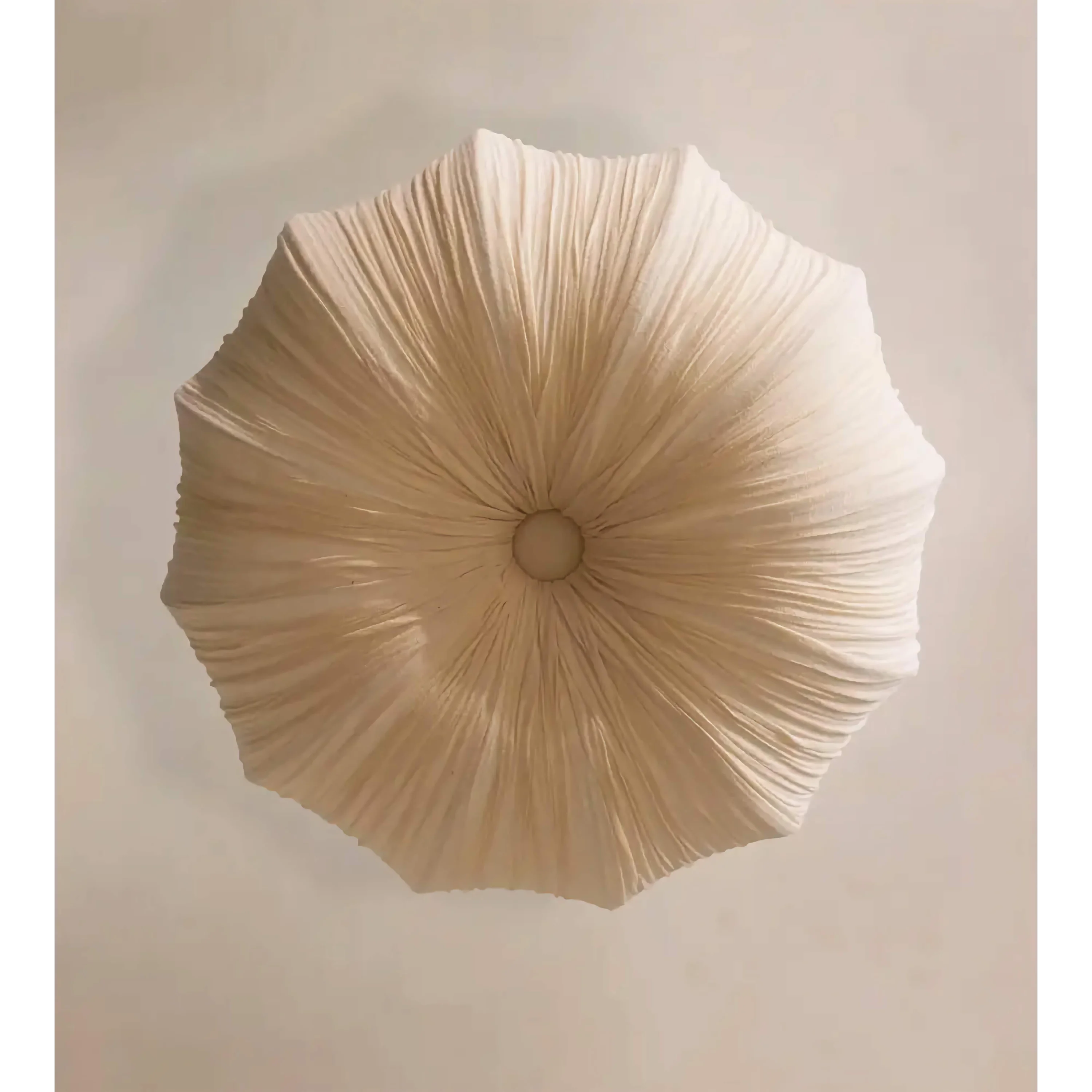 Pleated Linen Wabi-sabi Bowl Chandelier | Organic Modern Pendant Lighting for Dining Room Ceiling Statement Fixture