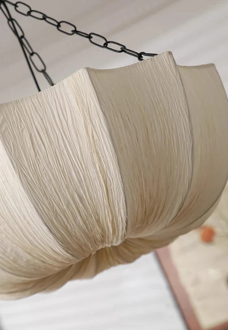 Wabi-sabi Pleated Fabric Pendant Light – Organic Modern Sculptural Chandelier Casalolalights Luxury Lamps for Interior