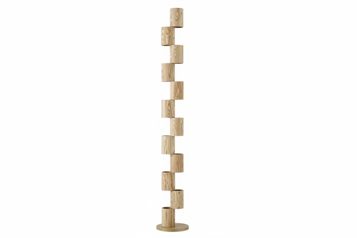 Solid Wood Floor Lamp | Sculptural Natural-grain Japandi Minimalist Living Room & Bedroom Casalolalights Luxury Lamps