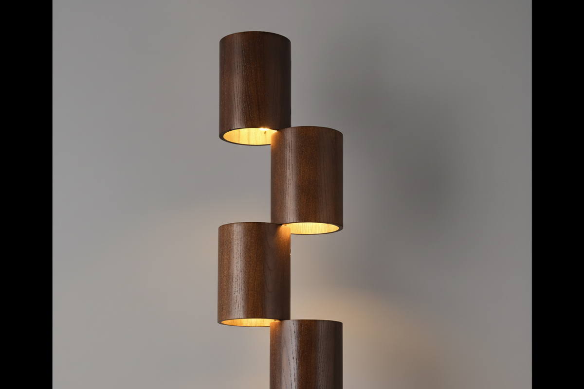 Solid Wood Floor Lamp | Sculptural Natural-grain Japandi Minimalist Living Room & Bedroom Casalolalights Luxury Lamps