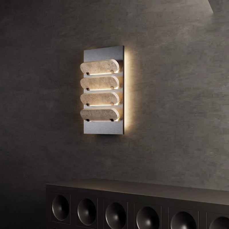 Travertine Stack Wall Sconce | French Modern Dimmable Light