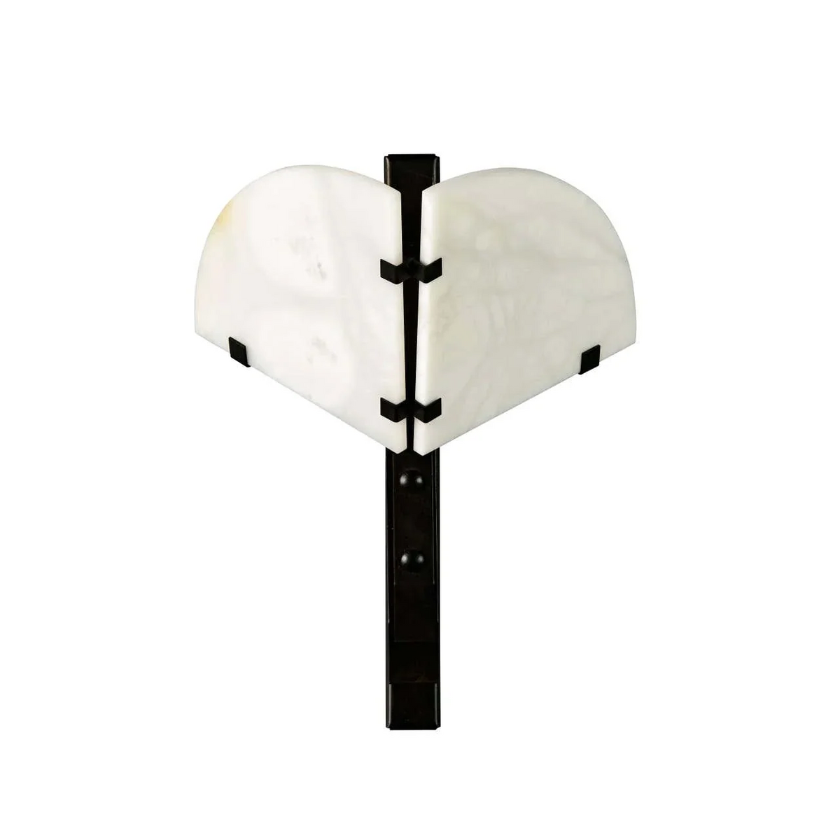 Alabaster Wall Sconce | Sculptural Hand-cut Stone & Dark-metal Single or Double Hallway Casalolalights Luxury Lamps