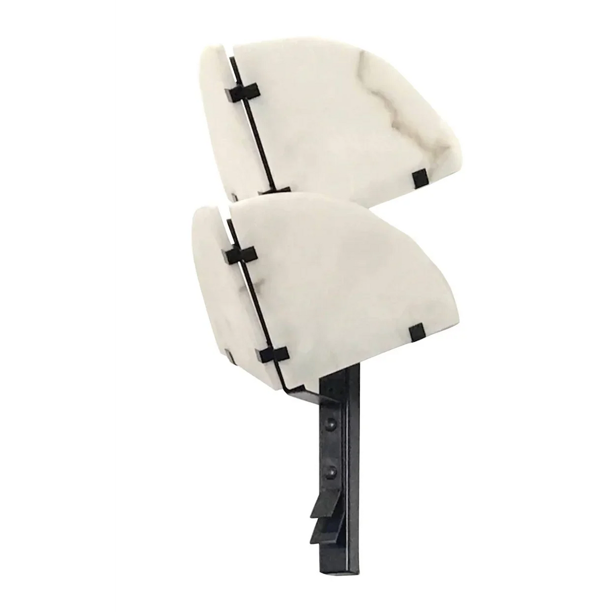 Alabaster Wall Sconce | Sculptural Hand-cut Stone & Dark-metal Single or Double Hallway Casalolalights Luxury Lamps