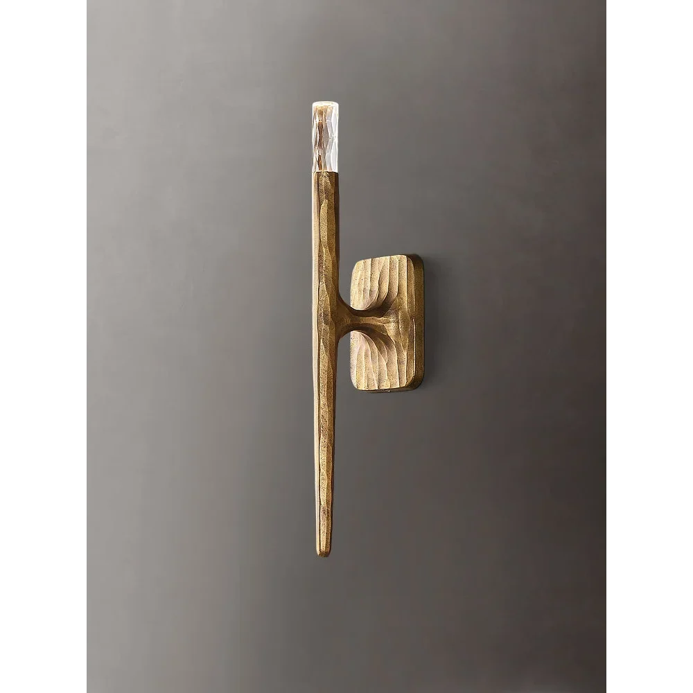 Copper Stick Wall Sconce | Tapered Linear Crystal-tip Modern Minimalist Hallway & Living Room Casalolalights Luxury