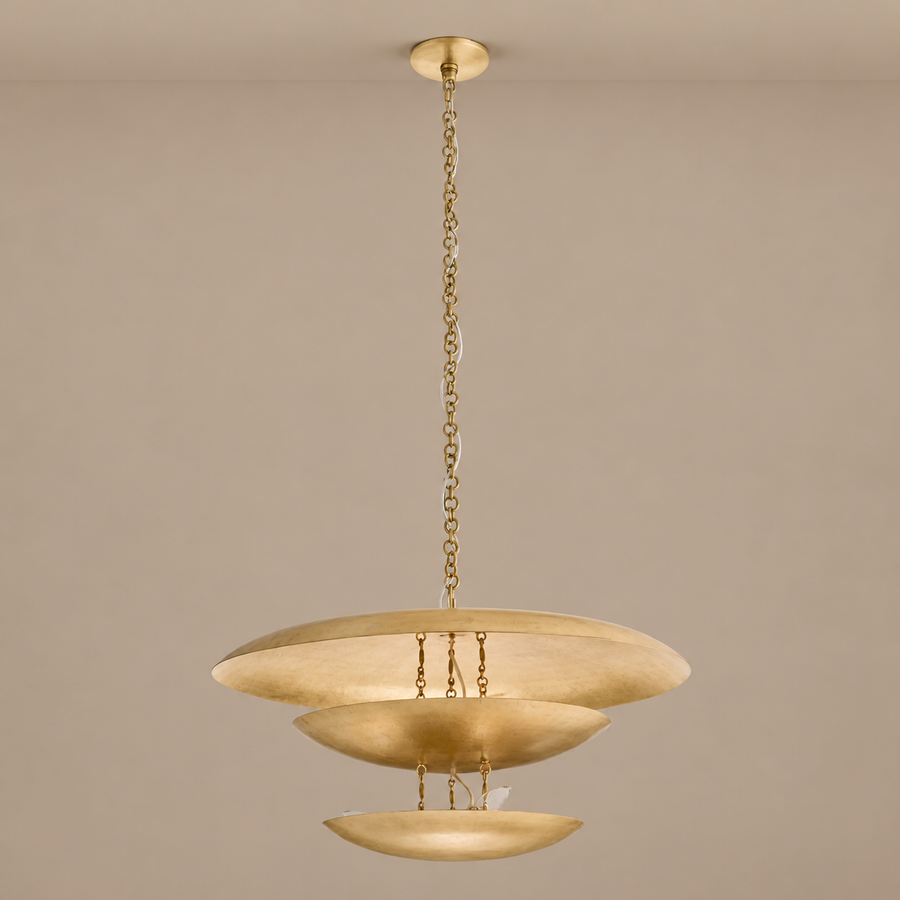 Sculptural Gold Tiered Pendant