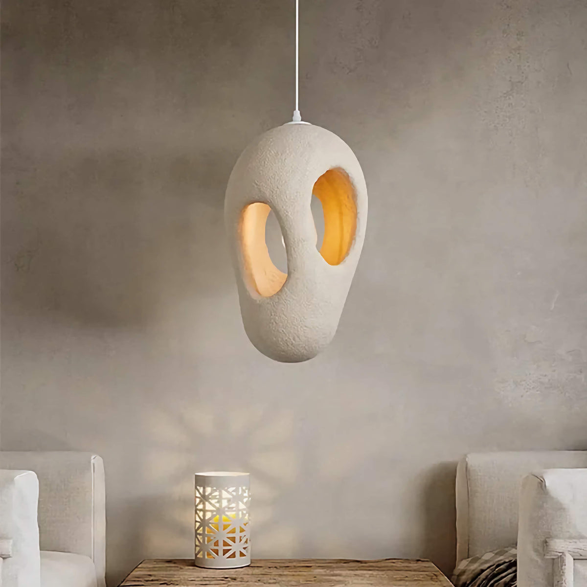 Resin Pendant Light | Sculptural Japandi Hanging Lamp Minimalist Dining Room Kitchen & Living Casalolalights Luxury