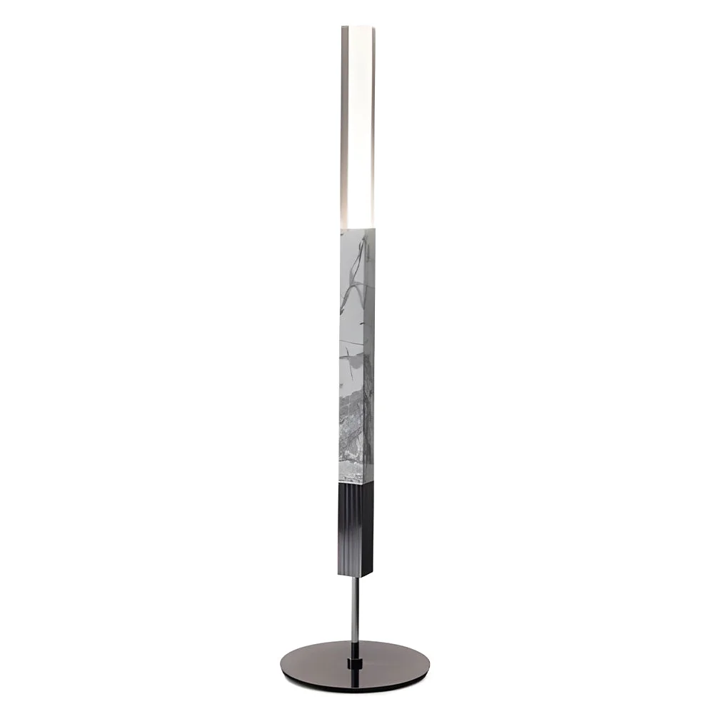 Sculptural Marble Torchiere Floor Lamp | Dimmable Led Light