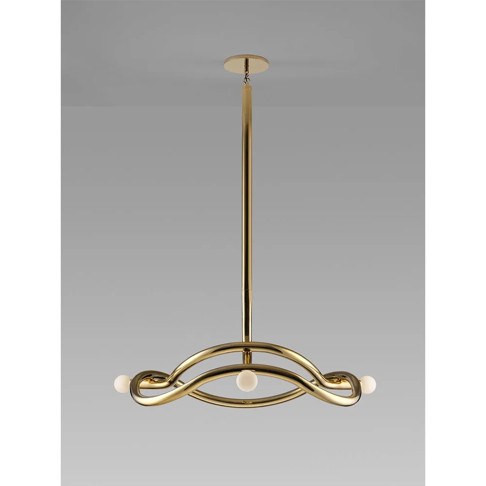 Bronze & Opal Glass Chandelier | Sculptural Curved Globe Mid-century Modern Dining Entry Casalolalights Luxury Lamps