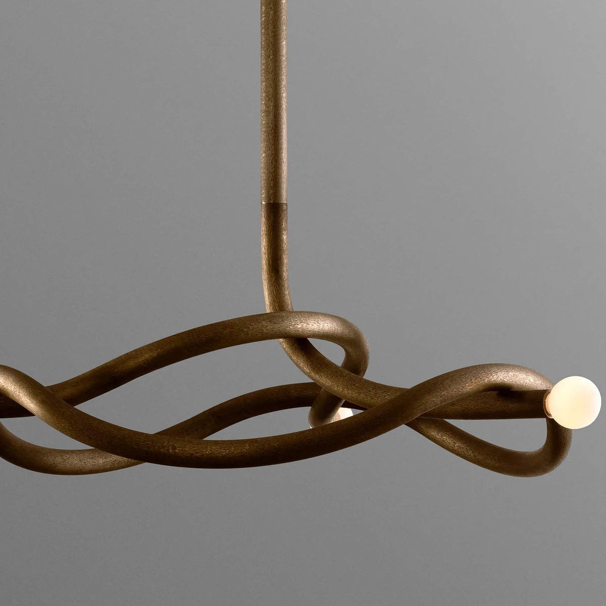 Bronze & Opal Glass Chandelier | Sculptural Curved Globe Mid-century Modern Dining Entry Casalolalights Luxury Lamps