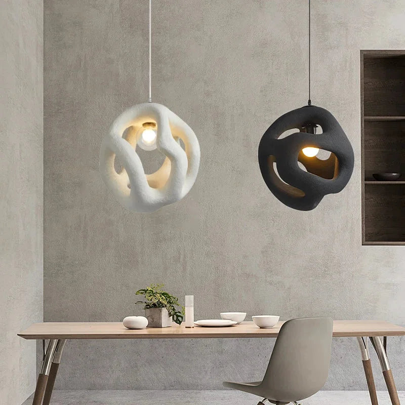 Sculptural Resin Pendant Light 45cm | Abstract Wabi-sabi Hanging Lamp Dining Room Kitchen & Living Casalolalights