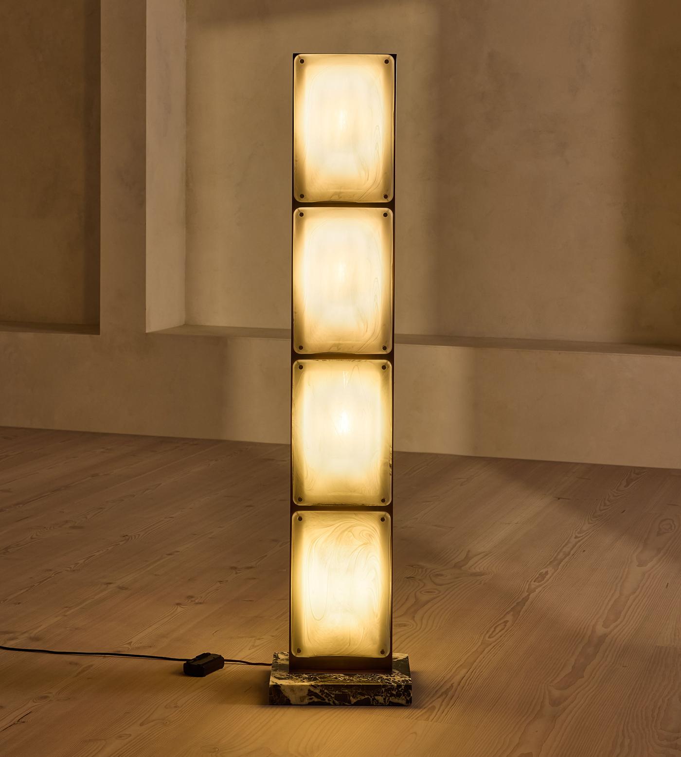 Sculptural Glass & Brass Floor Lamp | Casalola Casalolalights Luxury Lamps for Interior Designers