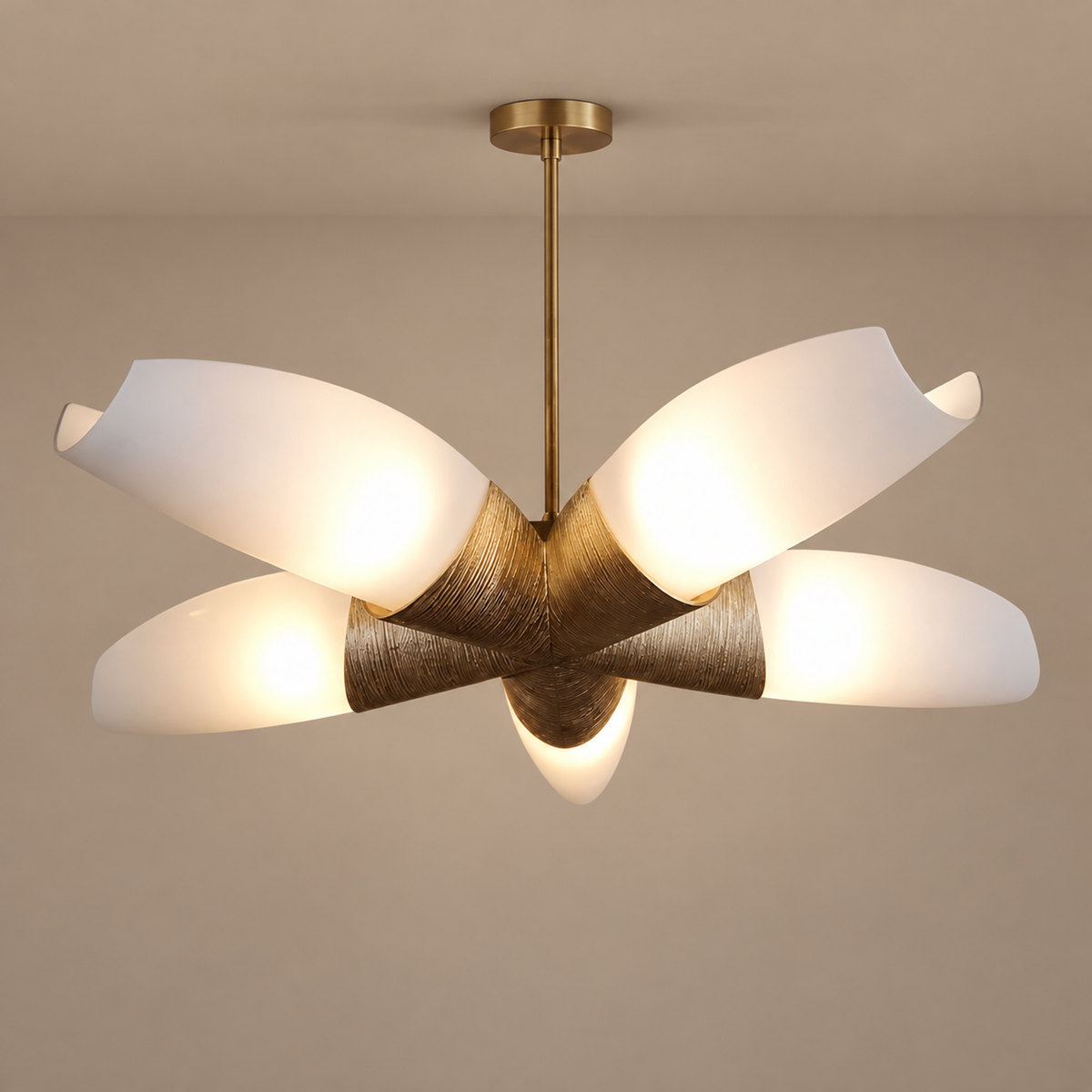 Semi Flush Mount Ceiling Light - Brass & Glass Casalola Lights Luxury Lamps for Interior Designers