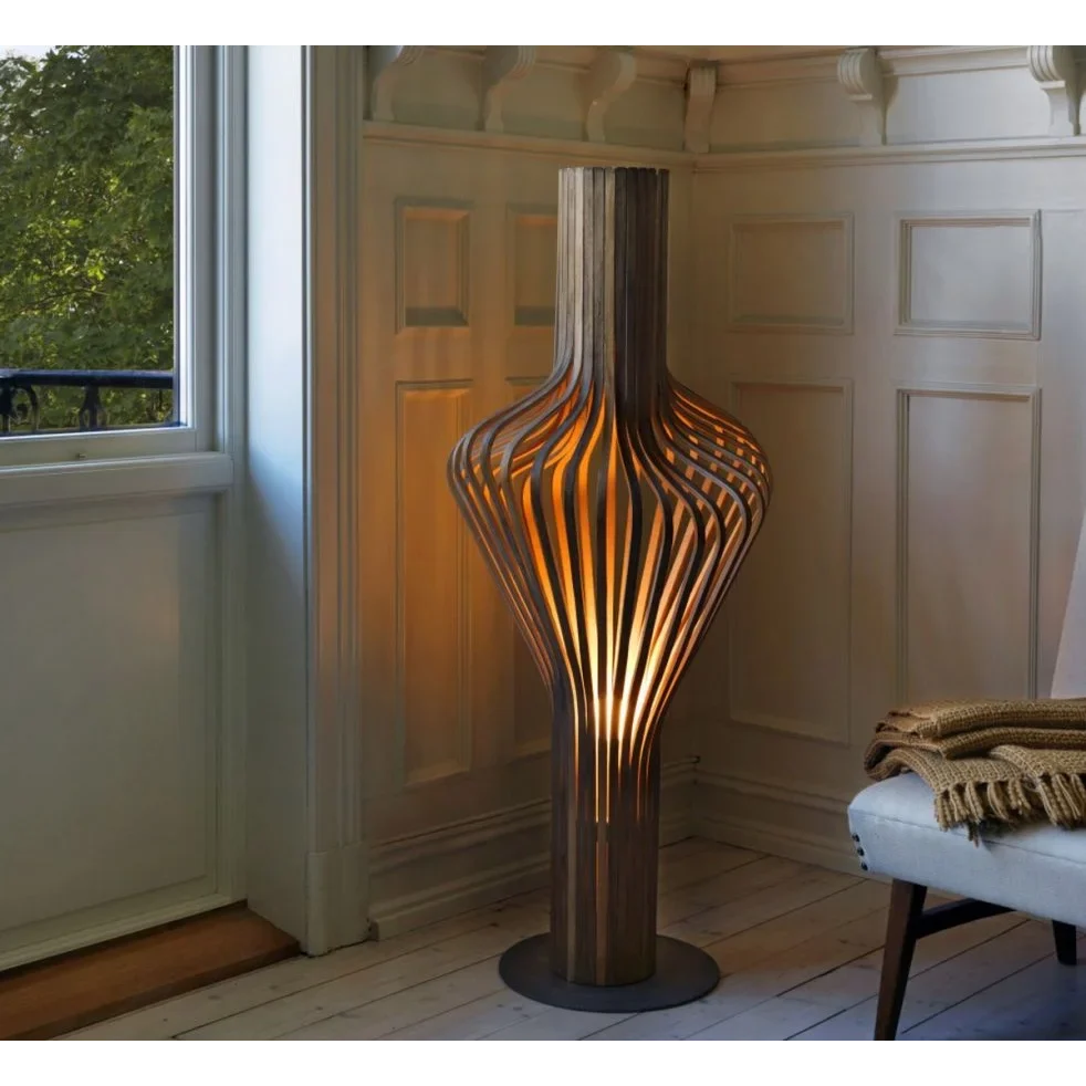 Wood Floor Lamp 120cm | Bentwood Ash Sculptural Standing Scandinavian Living Room & Bedroom Casalolalights Luxury Lamps