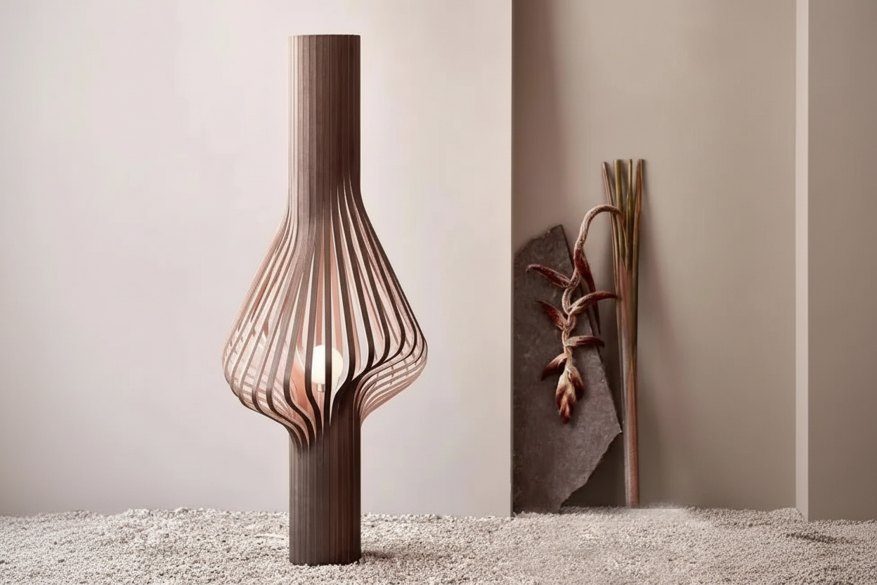 Scandinavian Bentwood Floor Lamp | Organic Sculptural Form Casalolalights Luxury Lamps for Interior Designers