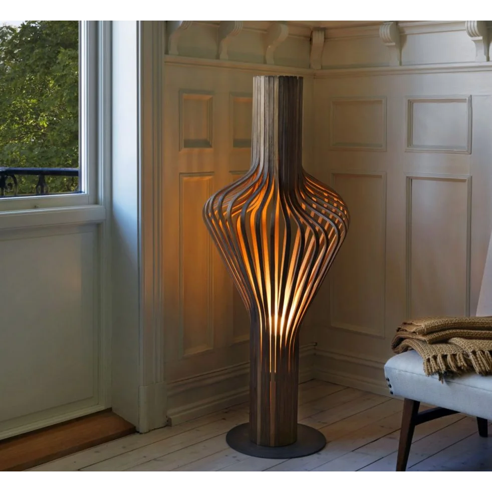 Scandinavian Bentwood Floor Lamp | Organic Sculptural Form