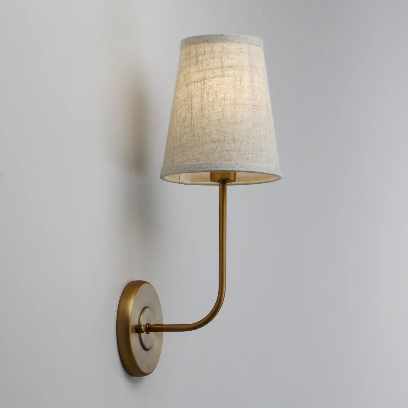 Classical Iron Wall Lamp with Fabric Shade Elegant Dual Light Mounted Fixture for Bedroom,