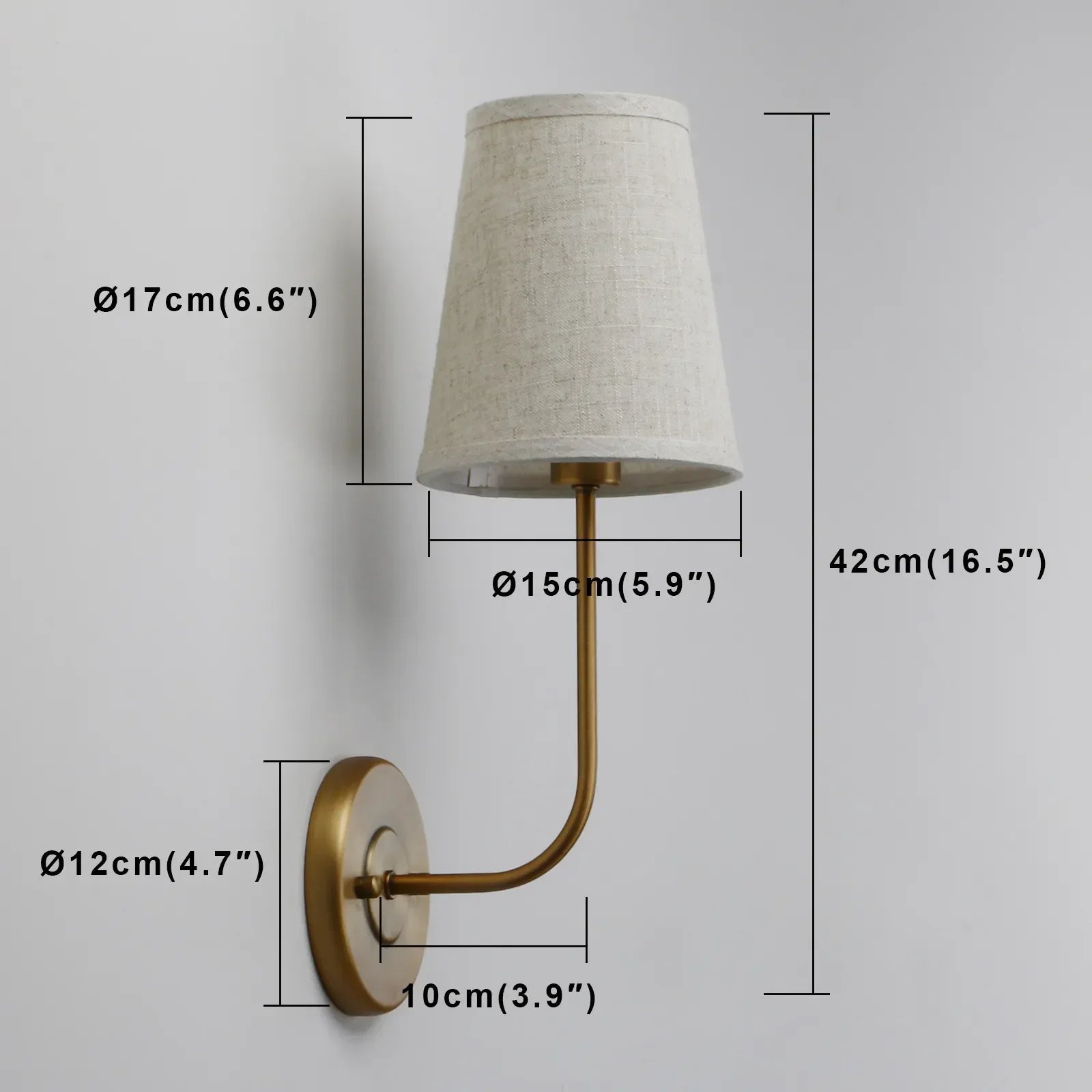 Classical Iron Wall Lamp with Fabric Shade Elegant Dual Light Mounted Fixture for Bedroom,