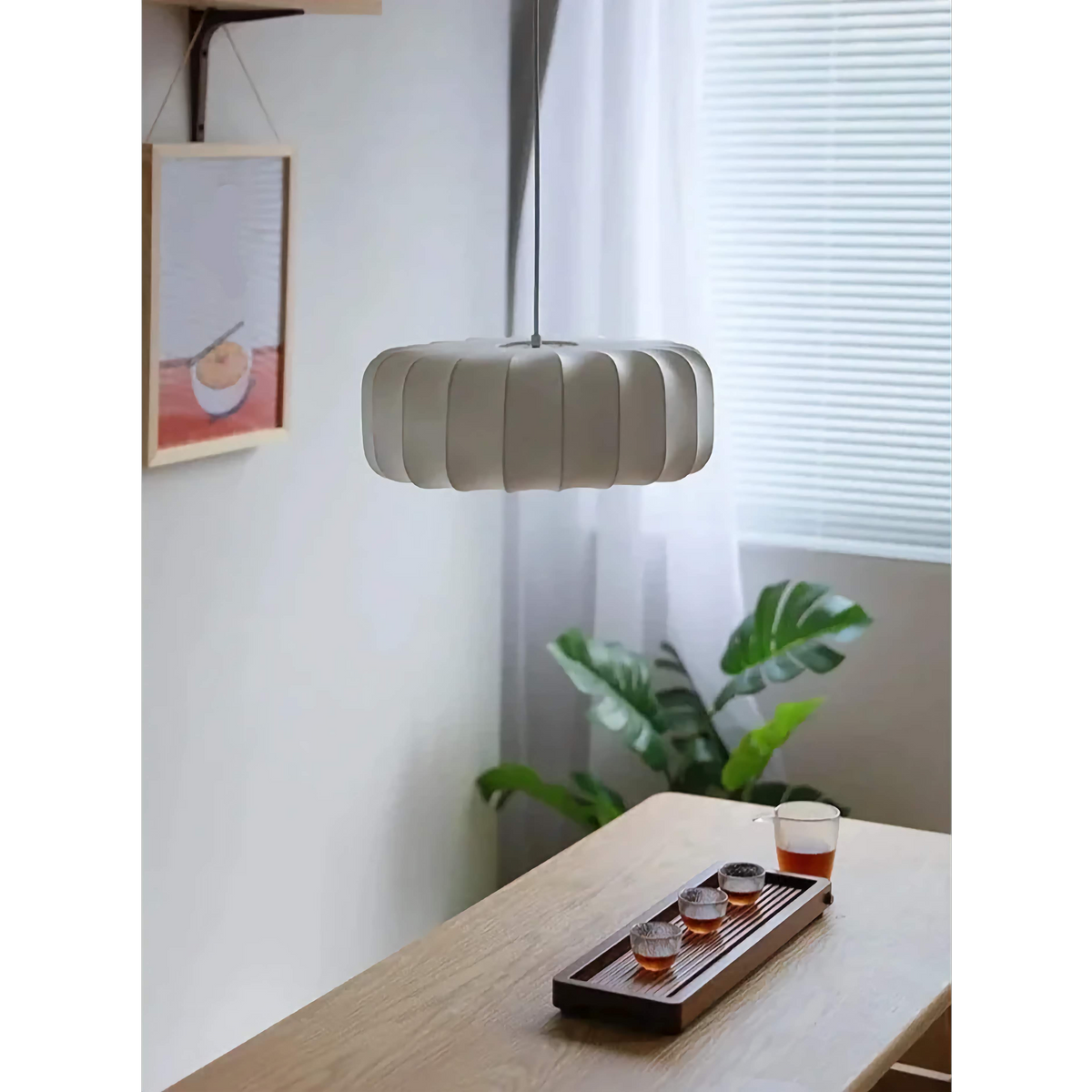Silk Pendant Light | Hand-knitted Drum Shade Lamp Minimalist Dining Room Living & Bedroom Casalolalights Luxury Lamps