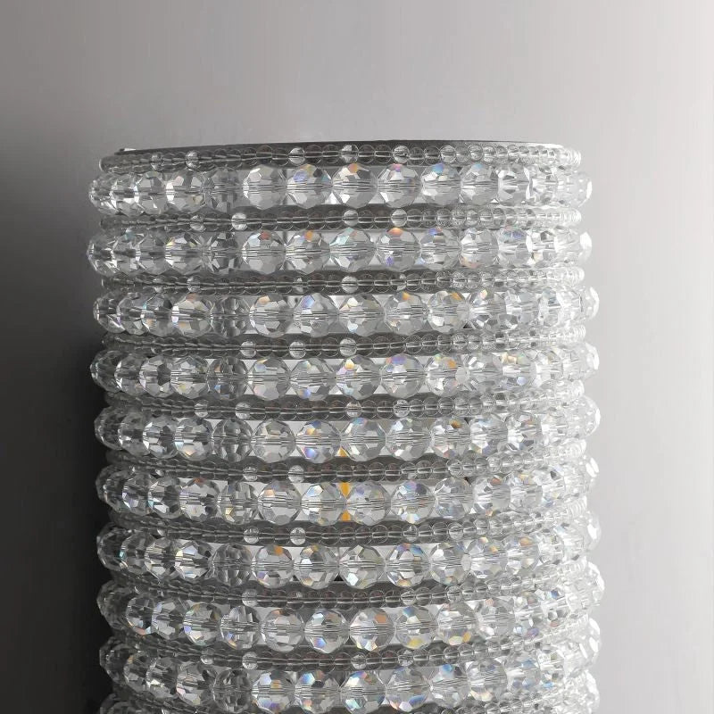 Luxury Crystal Ring Wall Sconces | Silver Beads Grand Modern Statement Light