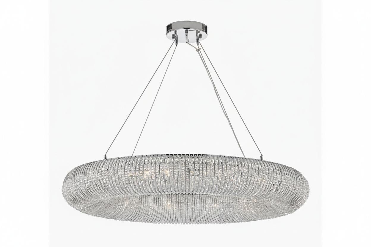 Contemporary Crystal Chandelier – Halo Led Pendant for Entryway Casalolalights Luxury Lamps for Interior Designers