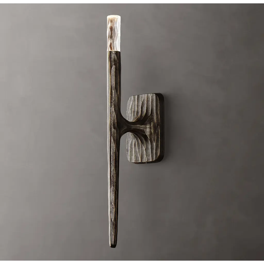 Silver Copper Stick Wall Sconce | Tapered Linear Crystal-tip Modern Minimalist Hallway & Living Room Casalolalights