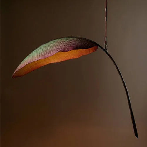 Banana Leaf Pendant Light | Botanical Sculptural Fixture in Bronze Finish | Organic Modern Lighting for Lounge or Alcove