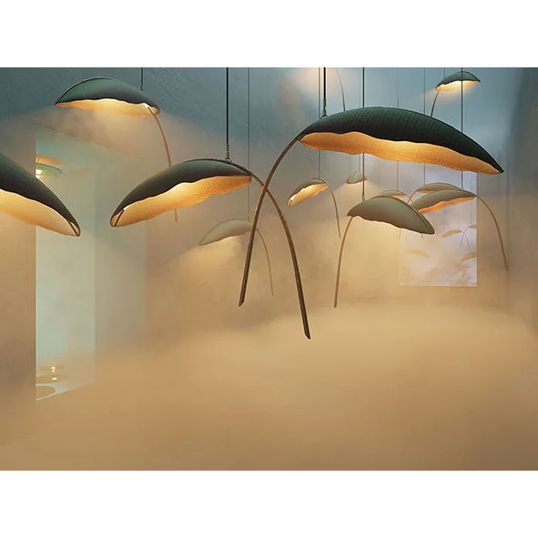 Banana Leaf Pendant Light | Botanical Sculptural Fixture in Bronze Finish | Organic Modern Lighting for Lounge or Alcove