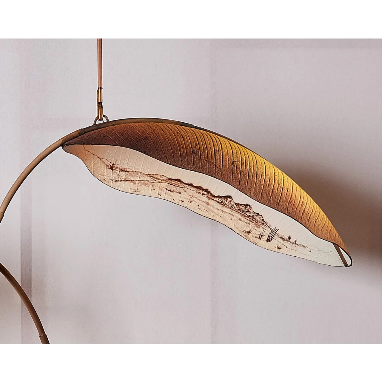 Banana Leaf Pendant Light | Botanical Sculptural Fixture in Bronze Finish | Organic Modern Lighting for Lounge or Alcove