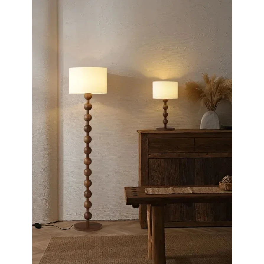 Wood Floor Lamp | Japandi Linen Shade Table or Scandinavian Minimalist Bedroom & Living Room Casalolalights Luxury
