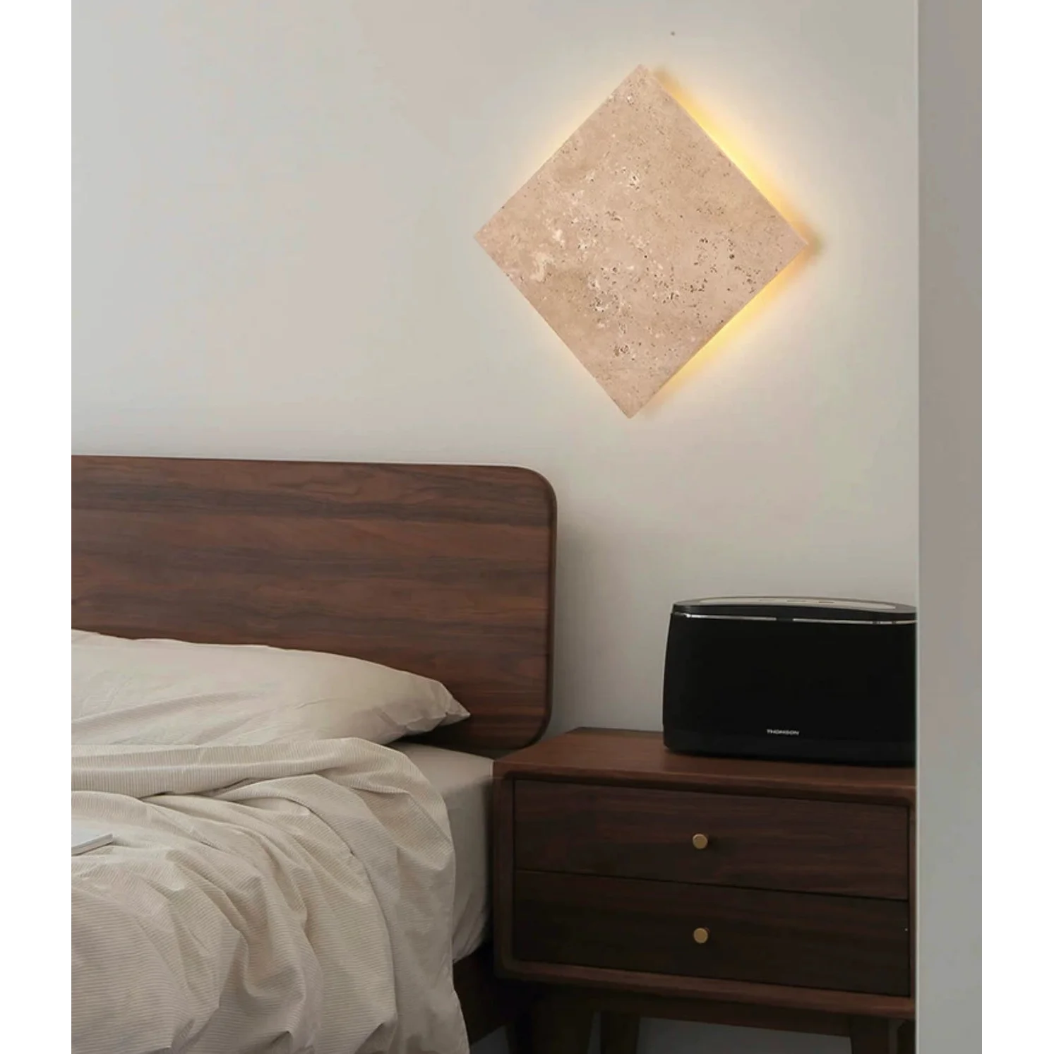 Minimalist Marble and Stone 25x25cm Warm Led Lighting Intelligent Control