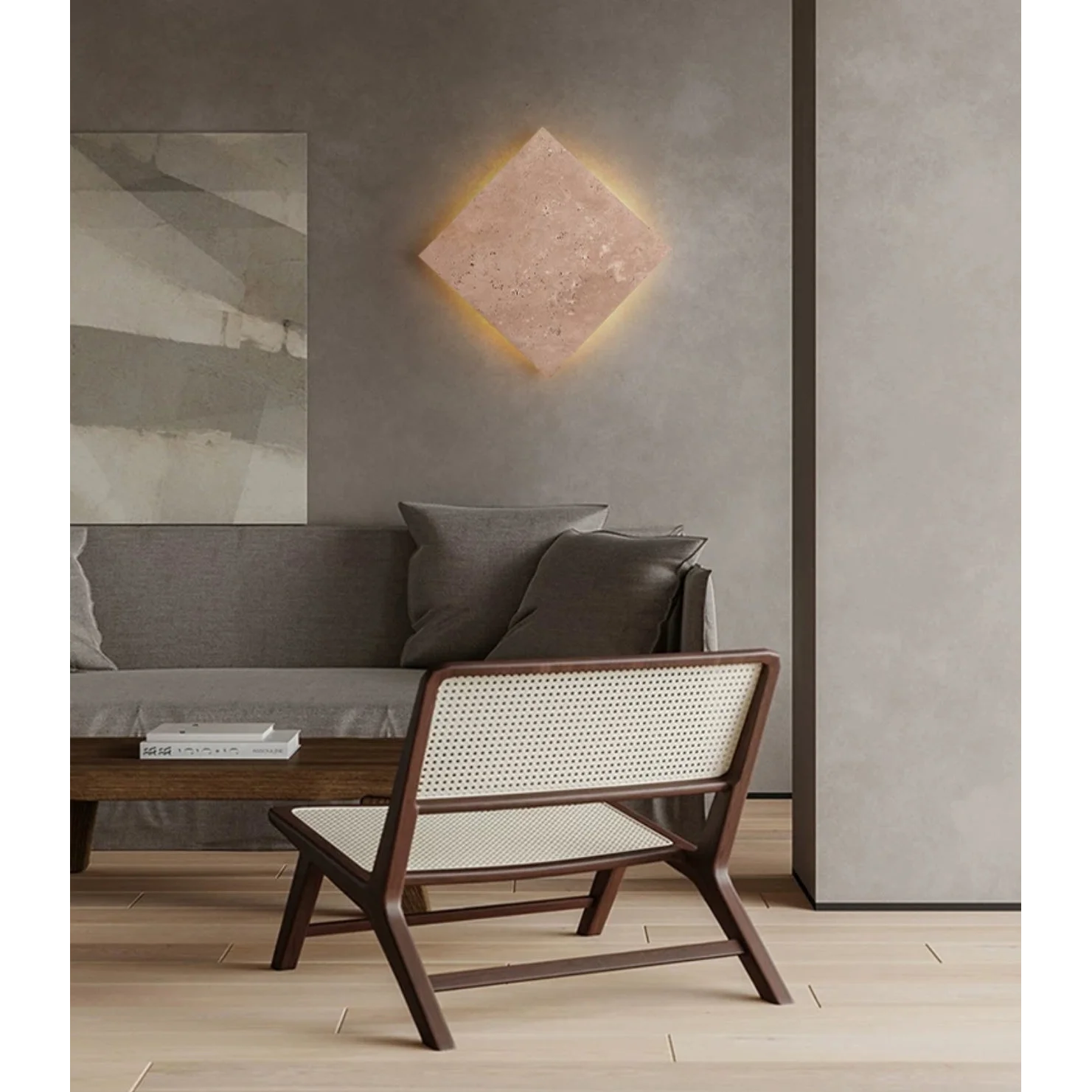 Minimalist Marble and Stone 25x25cm Warm Led Lighting Intelligent Control