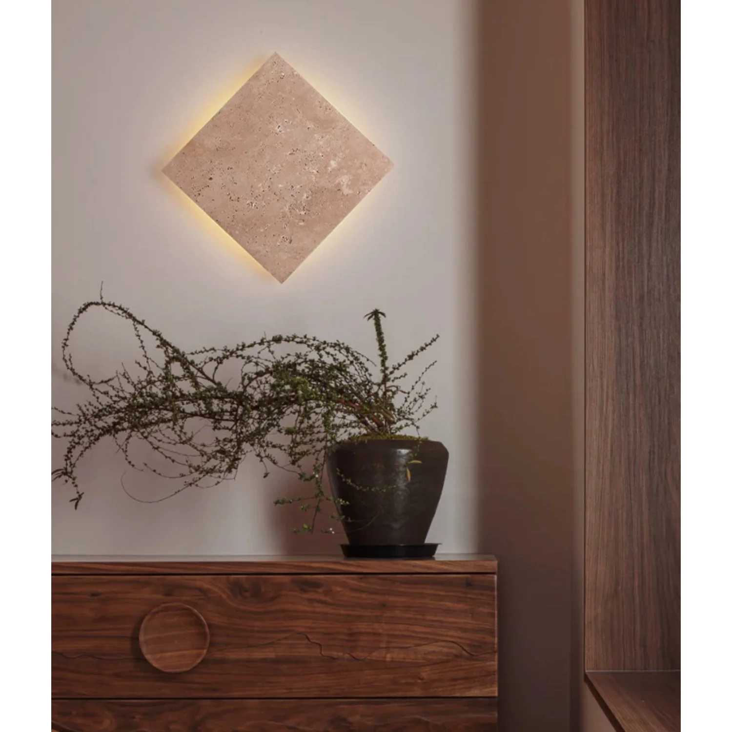 Minimalist Marble and Stone 25x25cm Warm Led Lighting Intelligent Control