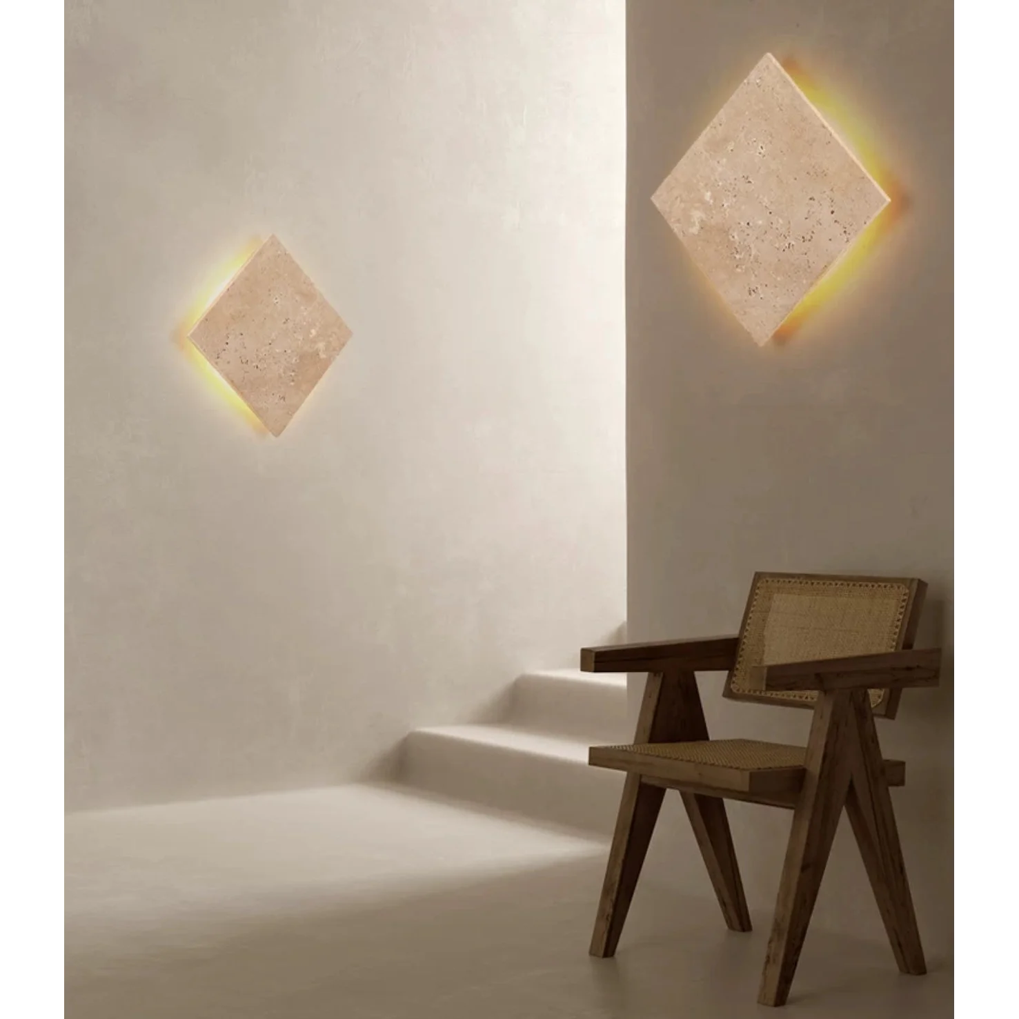 Minimalist Marble and Stone 25x25cm Warm Led Lighting Intelligent Control