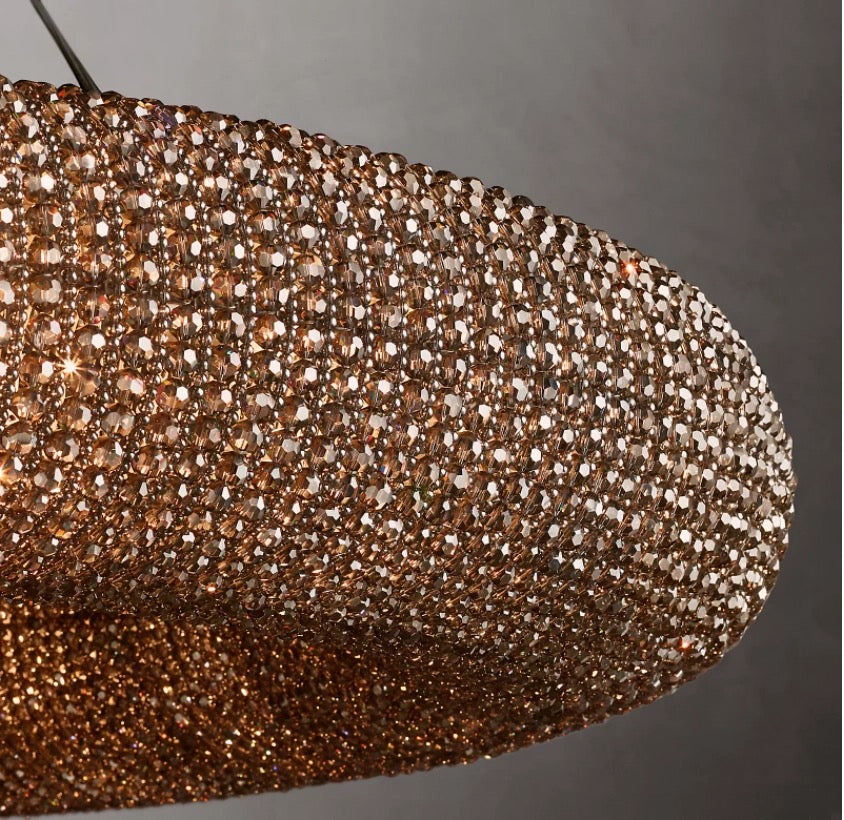 SMOKED Amber CRYSTAL Beads WALL SCONCES | CLSC0951W