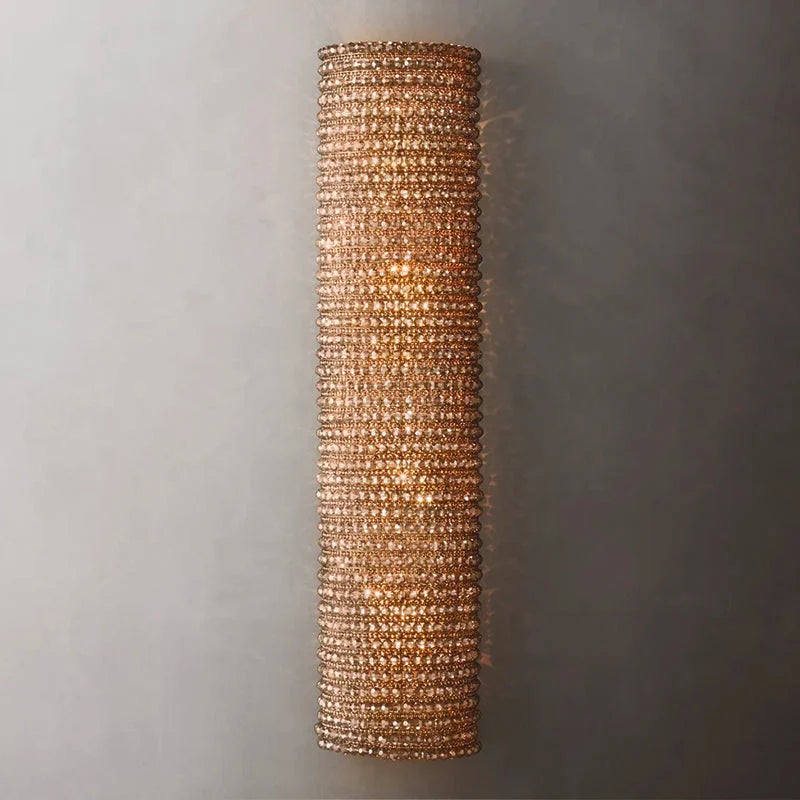 Luxury Crystal Ring Wall Sconces | Amber Beads Grand Modern Statement Light
