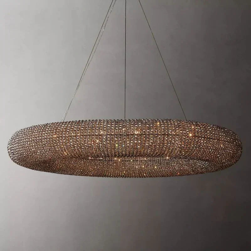Luxury Crystal Ring Chandelier | Amber Grand Modern Statement Light