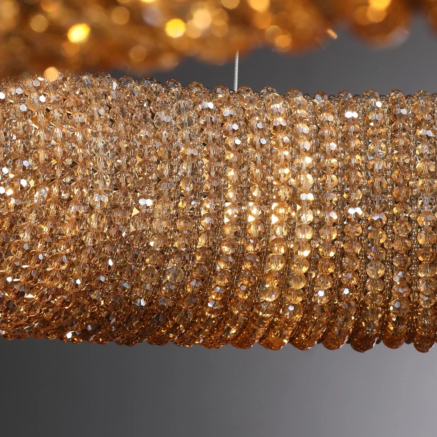 Luxury Crystal Ring Chandelier | Amber Grand Modern Statement Light