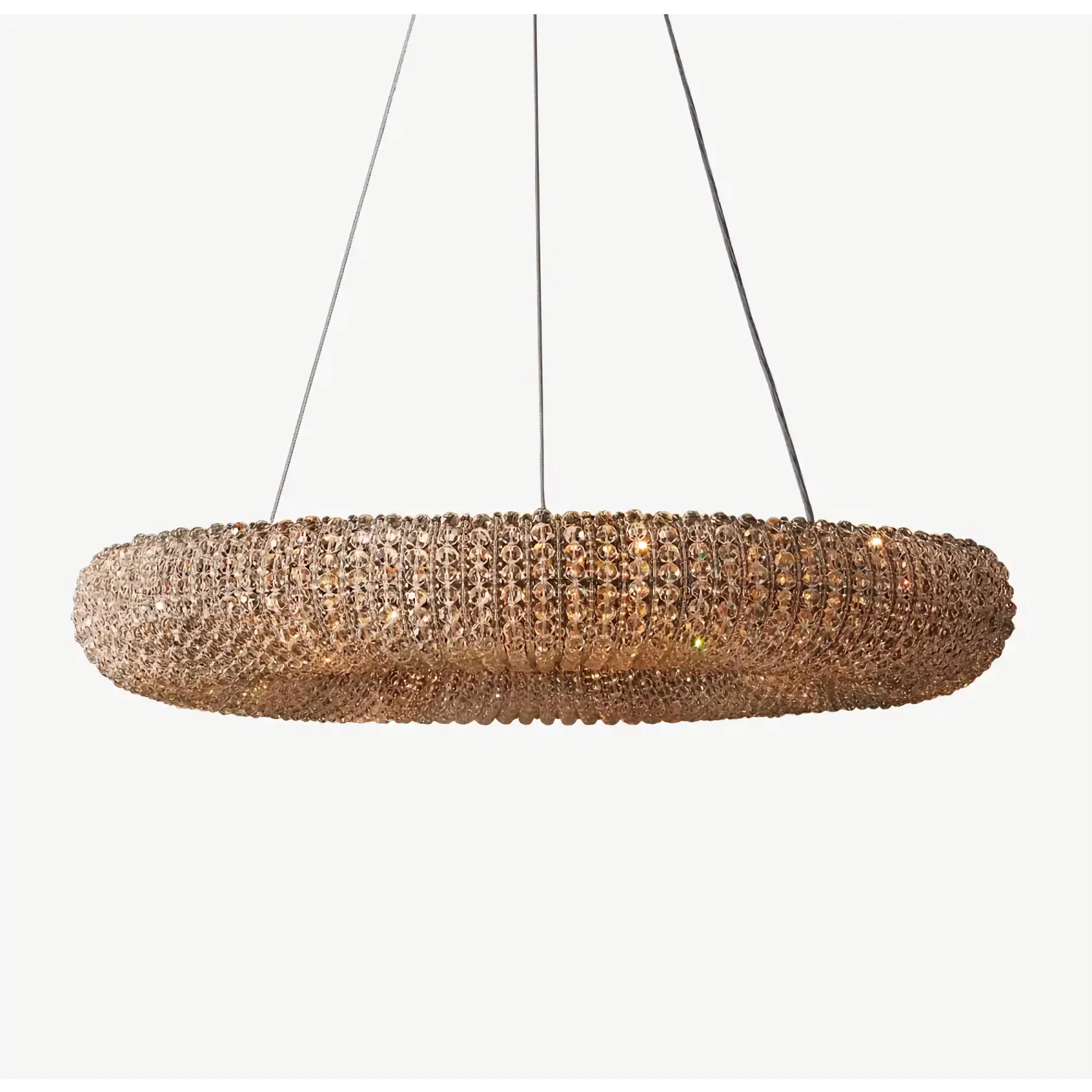 Luxury Crystal Ring Chandelier | Amber Grand Modern Statement Light