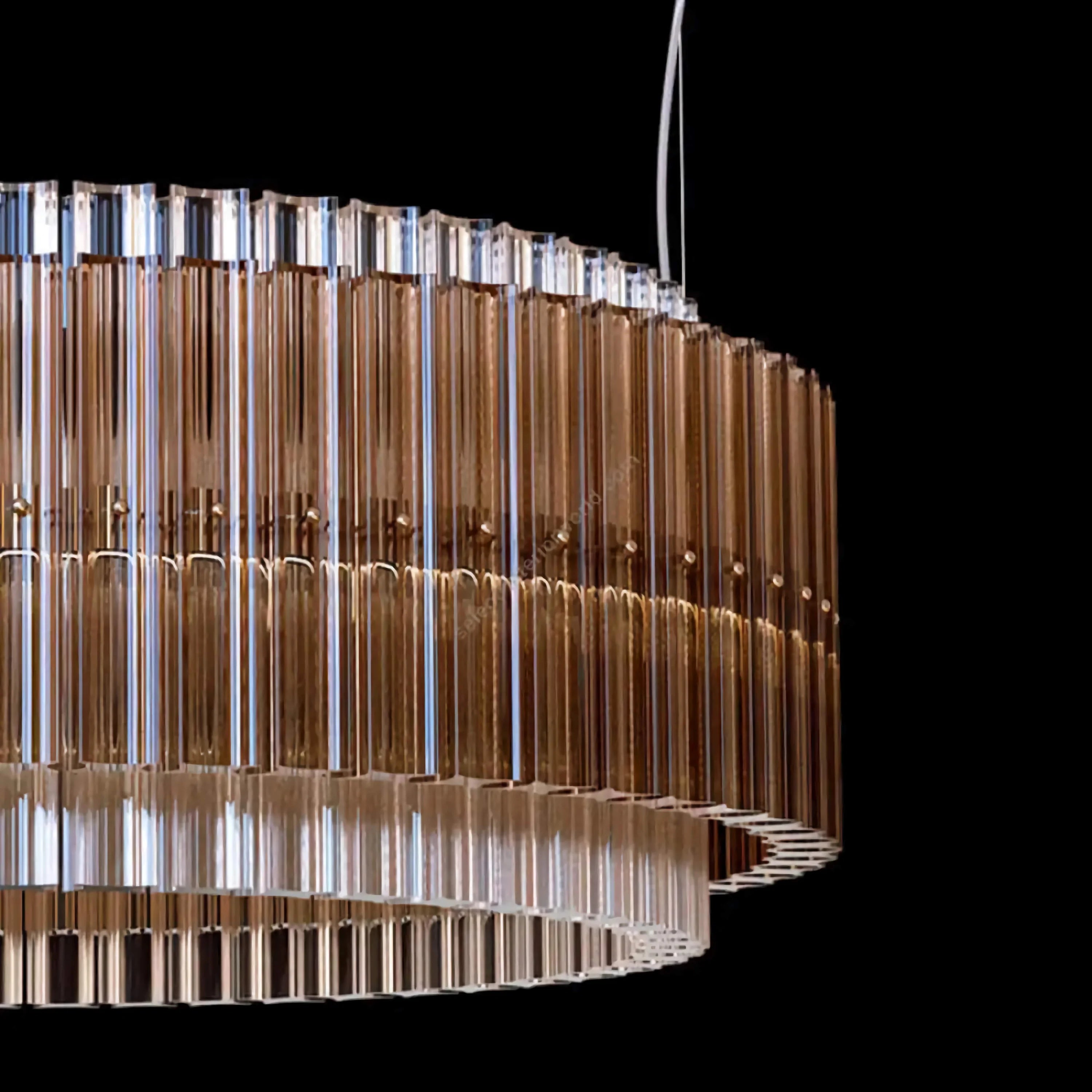 Smoked Crystal Drum Chandelier | Modern Round Pendant Lighting for Dining Room or Foyer Statement Fixture